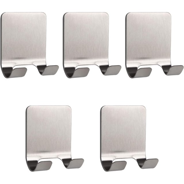 Soporte para afeitadora de ducha de acero inoxidable de primera calidad, ganchos de pared, resistentes al agua, perchas para toallas, se pegan en la pared para baño, cocina, paquete de 5