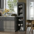 thumbnail image 4 of Palace Imports 100% Solid Wood 16.5" Kitchen Pantry Storage Cabinet with Glass Door and Adjustable Shelves, Gray, 4 of 4