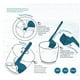thumbnail image 3 of Rascador giratorio multifuncional de cocina azul de 2 piezas, 3 of 5