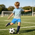 thumbnail image 6 of IFNWSV Girls Athletic Sets 2 Piece Short Sleeve Round Neck Thin and Breathable Top and Shorts with Pocket Set Blue 8-10 Years, 6 of 7