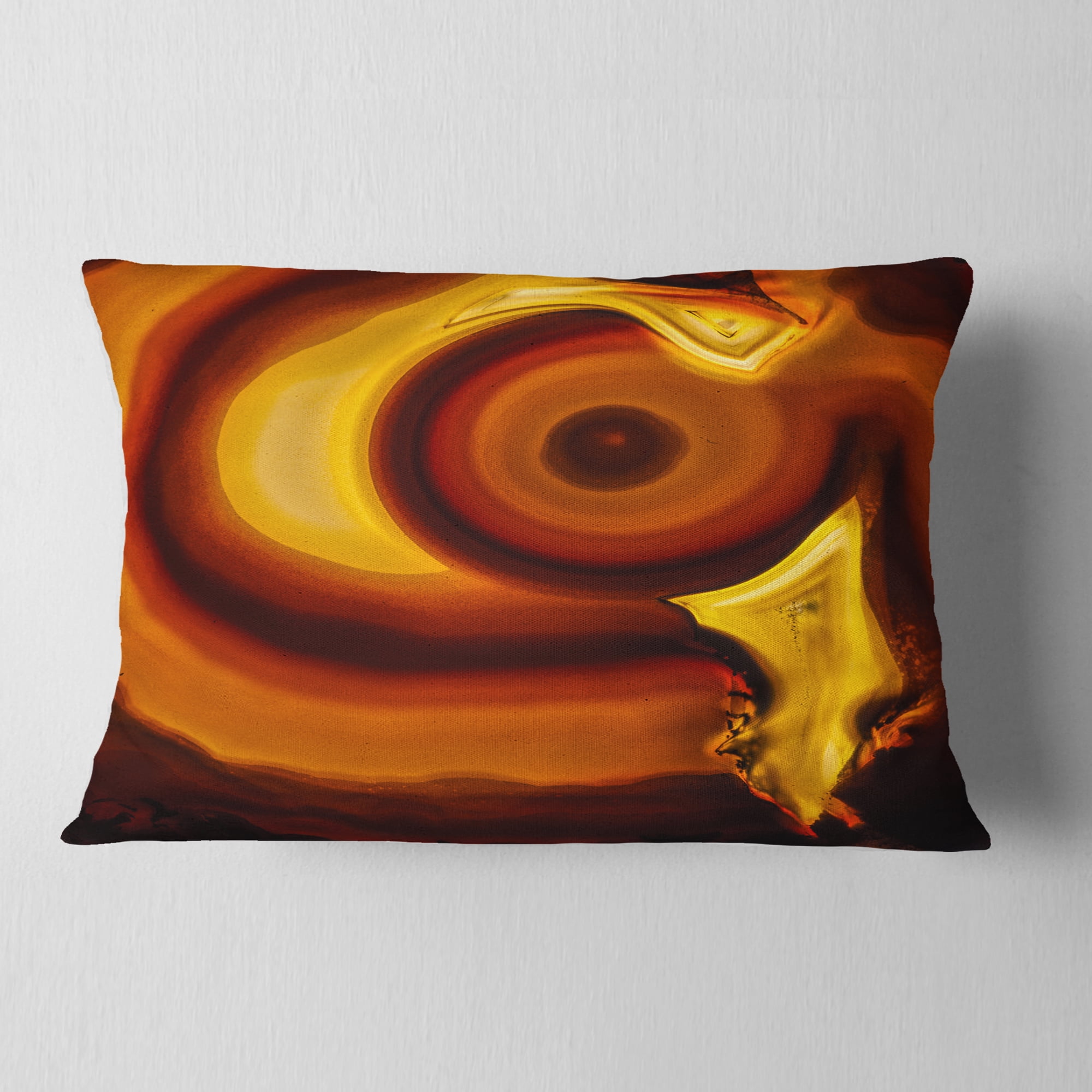 Designart Agate Geode Slice Macro - Abstract Throw Pillow - 12x20