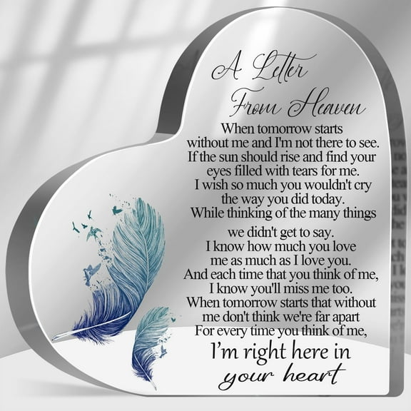 A Letter from Heaven Sign, Loss of Loved One Sympathy Gift, Memorial Gifts for Loss Keepsake, In Memory of Loved One Sign, Grief Bereavement Remembrance Plaque Decor
