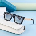 thumbnail image 4 of Gafas de sol cuadradas retro para hombre, gafas de sol minimalistas resistentes a los rayos UV para mujer, 4 of 6