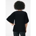 thumbnail image 2 of Roaman's Women's Plus Size Notch-Neck Flutter-Sleeve Blouse, 2 of 3