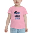 thumbnail image 2 of Daddy Saves Lives Police Officer Cop Dad Father Funny Toddler T-Shirts for Boys Girls (Pink, 2T), 2 of 5