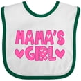 thumbnail image 3 of Inktastic Mama's Girl Pink with Hearts Girls Baby Bib, 3 of 4
