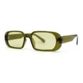thumbnail image 2 of Womens Translucent Mod Oval Retro Narrow Rectangle Plastic Sunglasses Green, 2 of 4
