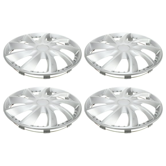Unique Bargains Car Wheel Rim Hub Cover Wheel Hub Caps R14/14 Inch Wheel Skins Decorative Wheel Rim Cover Replacement Plastic Silver Tone 4Pcs