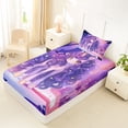thumbnail image 4 of Erosebridal Cute Unicorn Girls Twin Sheet Sets,Purple Cartoon Unicorn Bedding For Kids 3pcs, 4 of 6