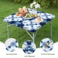 thumbnail image 4 of Blue White Tie Dye Mandala Pattern Square Fitted Tablecloth with Elastic Edge,Square Table Cover,Washable Elastic Table Cover for Home Kitchen Party Decor 36"x36", 4 of 6