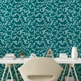 thumbnail image 3 of Ambesonne Teal Green Peel & Stick Wallpaper for Home, Leaves Motif on Stripes, 13"x100", Teal and White, 3 of 6