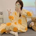 thumbnail image 4 of Pijamas de felpa de Coral para mujer, cárdigan con cuello en V, ropa de dormir, ropa de casa, regalos de Navidad, otoño, invierno, nuevo, 4 of 4