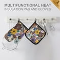 thumbnail image 4 of Yayeee Oven Mitts and Pot Holder Set of 4 Heat Resistant Kitchen Gloves Baking Hot Pad, Colorful Flowers, 4 of 5