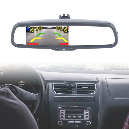 Fichiouy 4.3" TFT LCD Display Backup Camera Car Rear View Reverse Parking System DC12V 2W