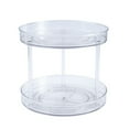 thumbnail image 1 of Plástico Spinning 2 Tier Lazy Turntable Bandeja de Almacenamiento Giratorio Organizador para Baño Vanidad Encimeras debajo del fregadero Armarios Vestidores Claro, 1 of 8
