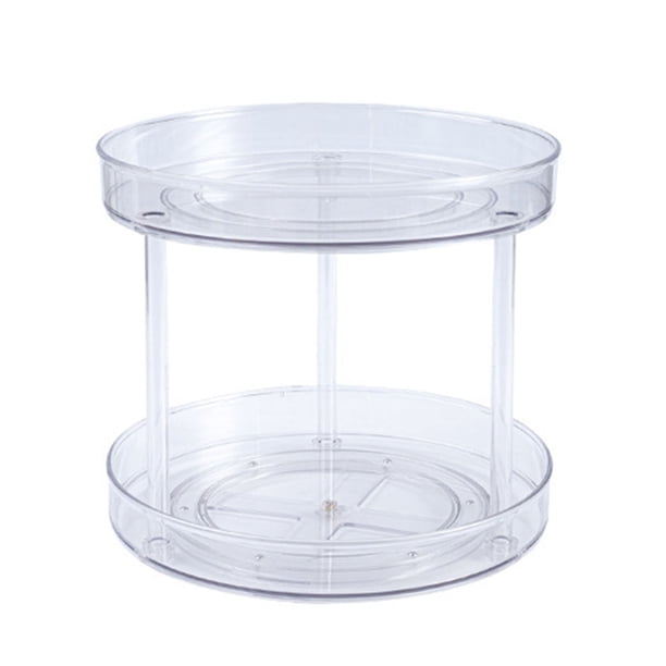 Bandeja Giratoria De Plástico De Dos Niveles Para Almacenamiento, Organizador Giratorio Para Tocadores De Baño, Encimeras, Armarios Debajo Del Lavabo, Cómodas, Transparente