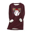 thumbnail image 2 of Babysbule Womens Christmas Shirts Tops Christmas Round Neck Pocket Thickened Plush Warm Long Sleeve Tops, 2 of 5