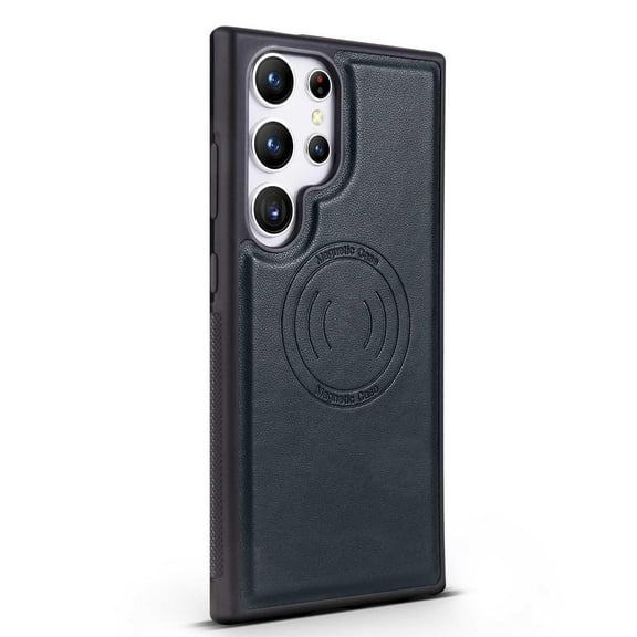 Case For Samsung Galaxy S25 Ultra/S25 Plus/S25, Magnetic Car Holder Case Slim Soft Leather Cover TPU Shockproof Phone Case
