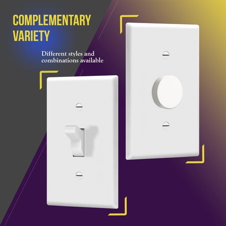 ENERLITES Light Switch Cover Plate, Toggle Wall Plate Cover, Size 1-Gang 4.50 x 2.76, Unbreakable Polycarbonate Thermoplastic, 8811-W-10PCS, White (10 Pack)