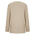 thumbnail image 4 of yoeyez Tunique en Tricot pour Femmes, Chandails à Manches Torsadées Patchwork, Col Ras du Cou Raglan, Chemises à Manches Longues, Hauts de Mode d'Automne 2024, Kaki, M, 4 of 6