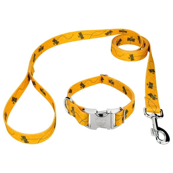 Country Brook Petz® Premium Busy Bee Dog Collar and Leash, Small
