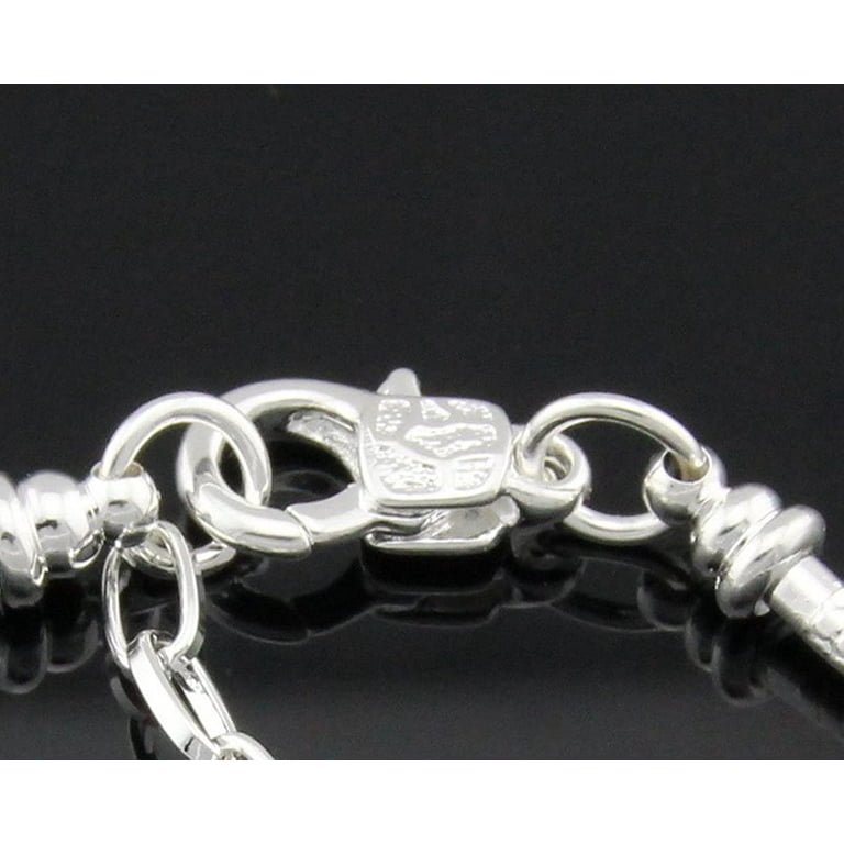 5pcs Silver Plated Snake Chain Charm Bracelet Starter with Classic