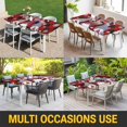 thumbnail image 5 of Christmas Gnomes Table Cloths for 5 Foot Rectangle Tables, Buffalo Plaid Xmas Winter Snowflakes Patio Waterproof Elastic Fitted Tablecloths, Washable Rectangular Table Cover for Camping, 5 of 8