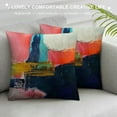 thumbnail image 3 of Nawypu  Blue and Pink Throw Pillow Covers Cases Modern Abstract Art Painting Bed Sofa Couch Square Accent Decorative Cushion Pillow Cover for Living Room Bedroom Decor, 3 of 5