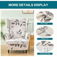 thumbnail image 3 of CHUNTIAN Wingback Chair Covers Slipcovers 2 Piece Stretch Wing Chair Covers Spandex Slipcovers Wingback Sofa Covers Armchair Covers Non-Slip Furniture Protector for Living Room Wingback Chairs, A13, 3 of 5