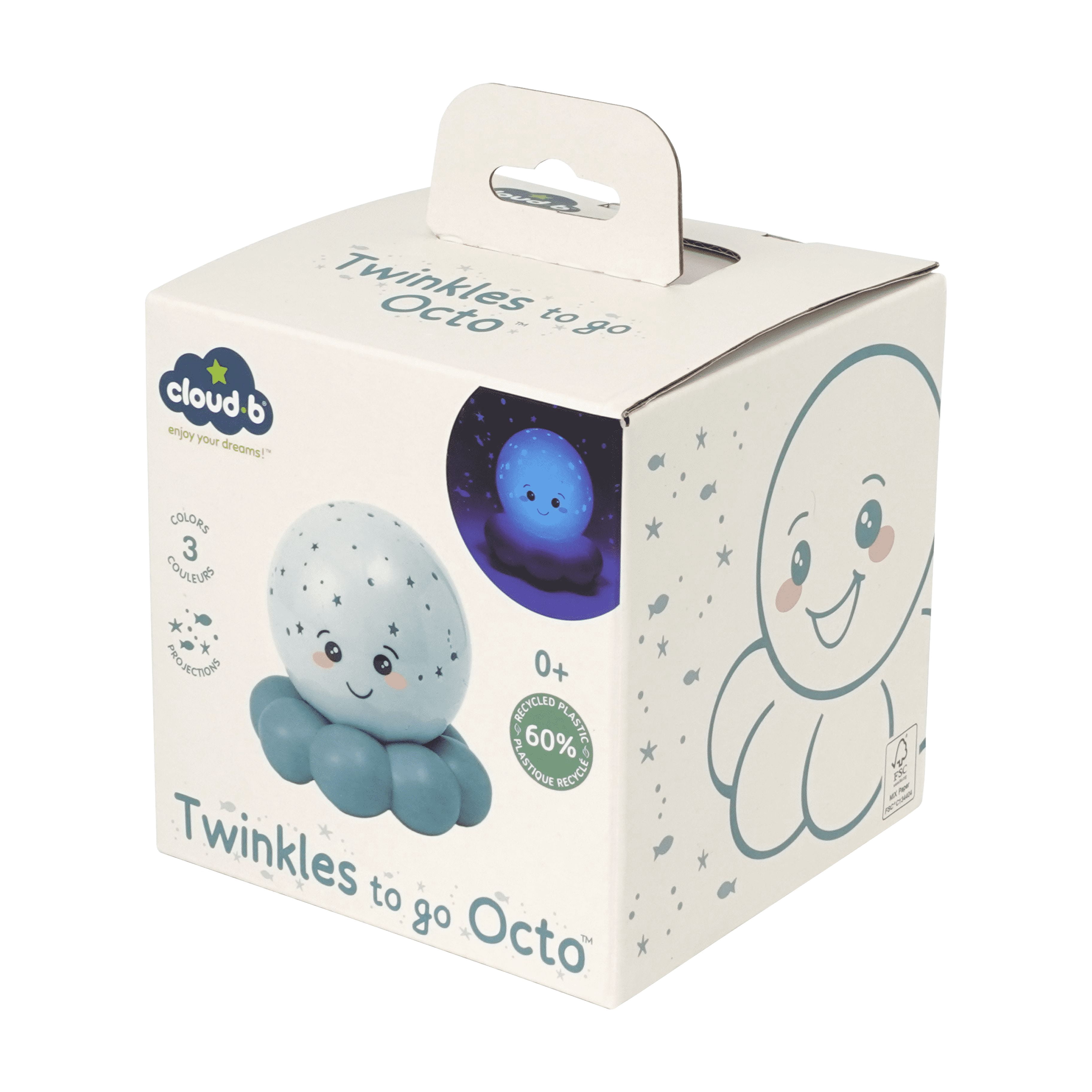 Cloud B - Twinkles To Go Octo Projector Nightlight Toy - Blue