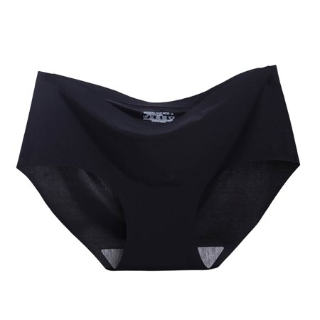 

huanledash Women Panties Seamless Breathable Solid Color Quick Dry Thin Soft Stretchy Mid Waist Anti-septic Women Underpants for Inner Wear