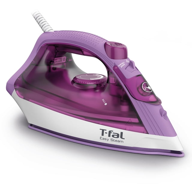 T-fal Plancha de Vapor Easy Steam, incluye Suela True Ceramic Glide para un planchado cómodo y veloz, cuenta con una potencia de 1200 W, Ideal para eliminar arrugas, Lila, FV1953X0