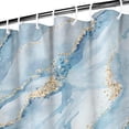 thumbnail image 3 of Blue Marble Shower Curtain Gold Texture Modern Luxury Abstract Shower Curtains Decorative for Bathroom Home Bathtubs Waterproof Fabric Shower Curtain with Hooks 72x72 Inches, 3 of 4