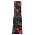 thumbnail image 4 of CHOK Robes d'Été Décontractées Femmes Coton Lin à Fleurs Robe Maxi Femme Sans Manches Débardeur Longue Fluide Robe Bohème Robes d'Été Fluides pour Adolescentes avec Poches Gris Foncé 3TG, 4 of 9