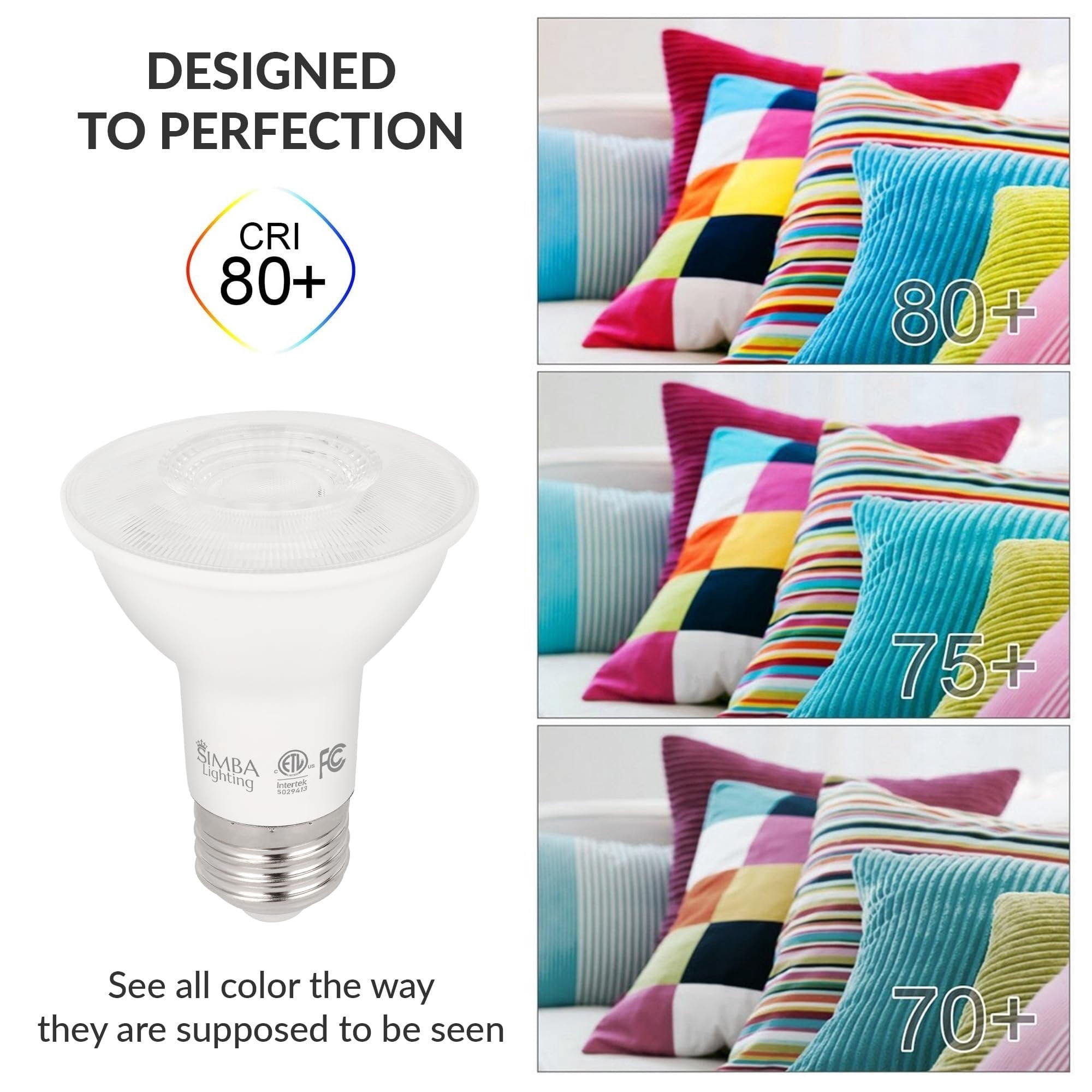 Simba Lighting LED PAR20 6W 38 Spotlight ETL Listed 40W 50W Replacement Bulbs 120V Dimmable E26 3000K Soft White 6-Pack