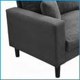 thumbnail image 3 of Modern Linen Convertible Loveseat Sofa Bed - Dark Grey Small Space Sleeper Couch for Living Room Bedroom, 3 of 21