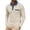 Khaki, variant on Men's Waffle Knit Long Sleeve Golf Shirt Contrast Collared T-Shirts Lightweight Breathable Stretch Performance Quick Dry Business Casual Tops with Chest Pocket