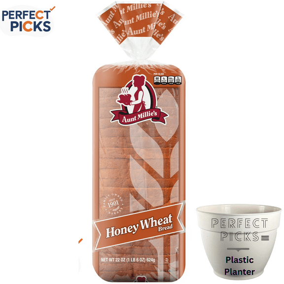 Aunt Millie's Honey Wheat Bread Loaf, 22 oz, 20 ct