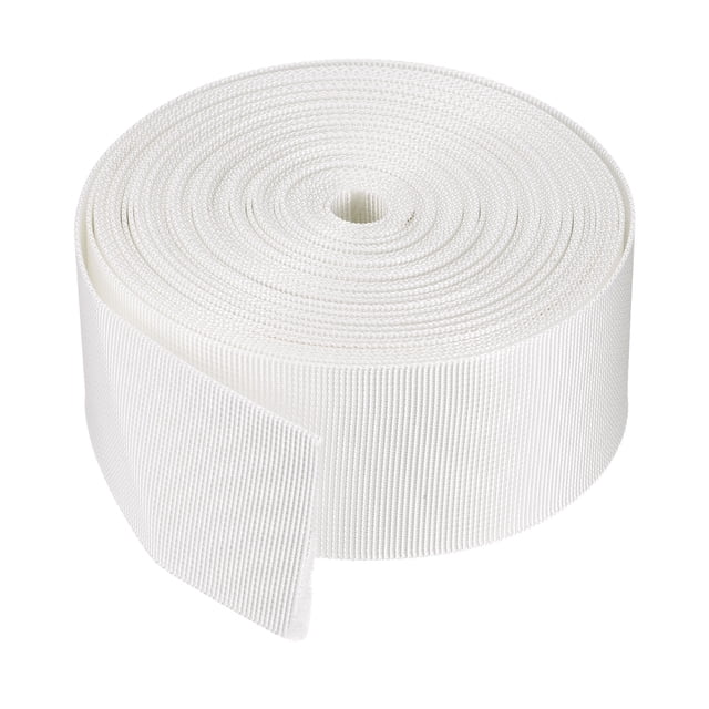 Unique Bargains Flat Nylon Webbing Strap 2 Inch 10 Yards White for Backpack. Luggage-rack