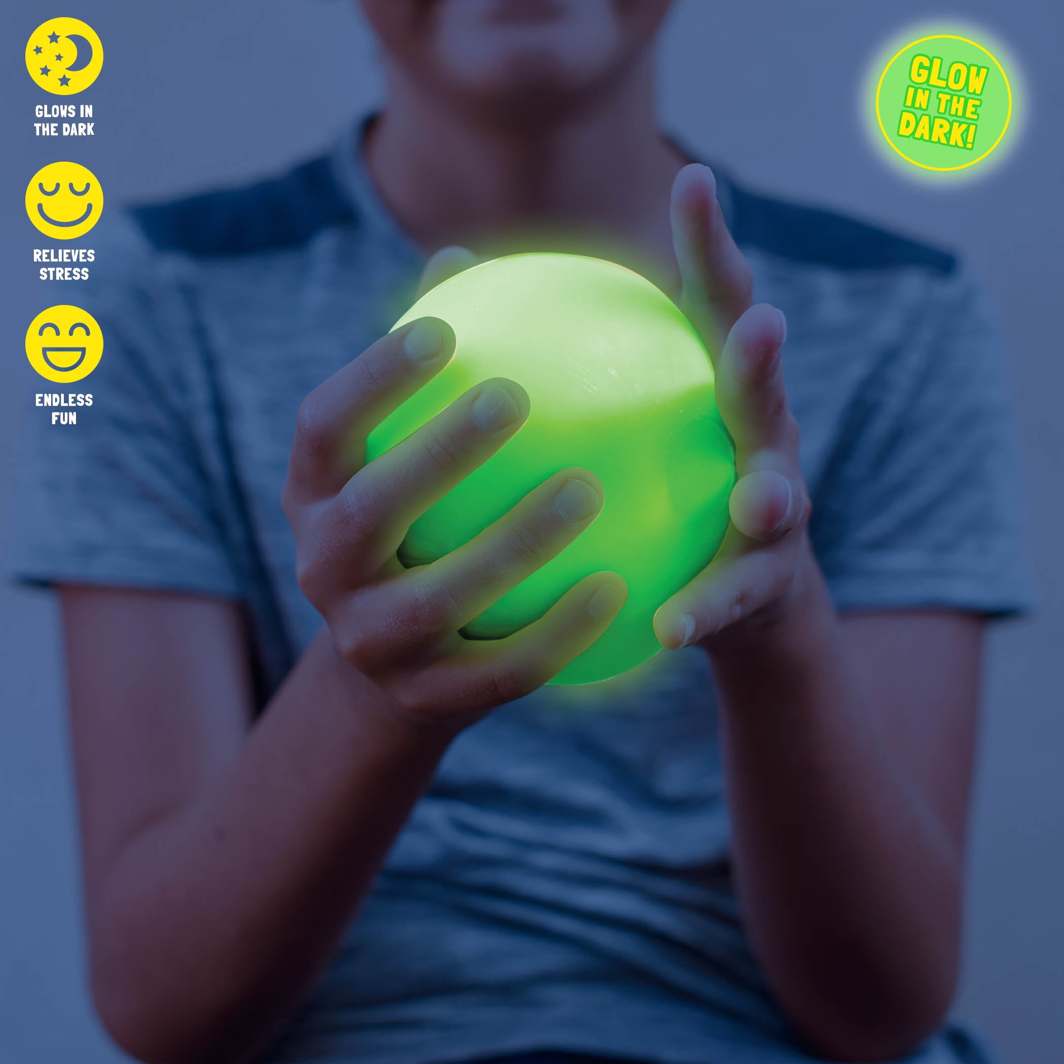 Fidget Fun Glow In The Dark Super Squish Ball - Walmart.com