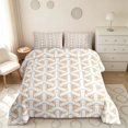 thumbnail image 2 of Manfei Modern Geometric Line Full Size Comforter Sets, Triangle Bedding Comforter Set, Beige White, Reversible 3pcs, 1 Comforter and 2 Pillowcases, 2 of 6