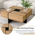 thumbnail image 3 of Square Coffee Table with Sliding Top, 4 Hidden Storage Compartments, High-Gloss UV Finish, 31.5" x 31.5", for Living Room, 3 of 11