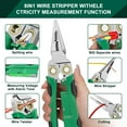 thumbnail image 2 of 1 Piece 8 In 1 Wire Stripper Cutter Green Heavy Duty Electrical Tester Electrician Car Repair Tool, 2 of 8
