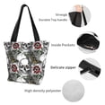 thumbnail image 4 of Fotbe Skulls Roses Bolsa de Playa con Estampado, Bolsa de Hombro, Bolsa de Mano Espaciosa, Bolsa de Viaje Ligera, Bolsa de Compras Versátil, 4 of 6
