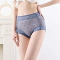 thumbnail image 4 of Women's French Ice Silk Lace Belly Panties High Waisted Ladies Briefs Sexy Underwear for Women 6-Pack, 4 of 7