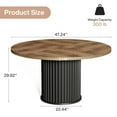 thumbnail image 2 of Tribesigns  Round Conference Table, 47-Inch Wooden Meeting Table for 4-6 People with Sturdy Metal Base for Conference Room, Black, 2 of 7