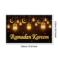 thumbnail image 1 of Ramadan Kareem Backdrop Banner Decorative Lanterns Mosque Design for Eid Mubarak Party Islamic Celebration Photography Props Home Decor Background, 1 of 4