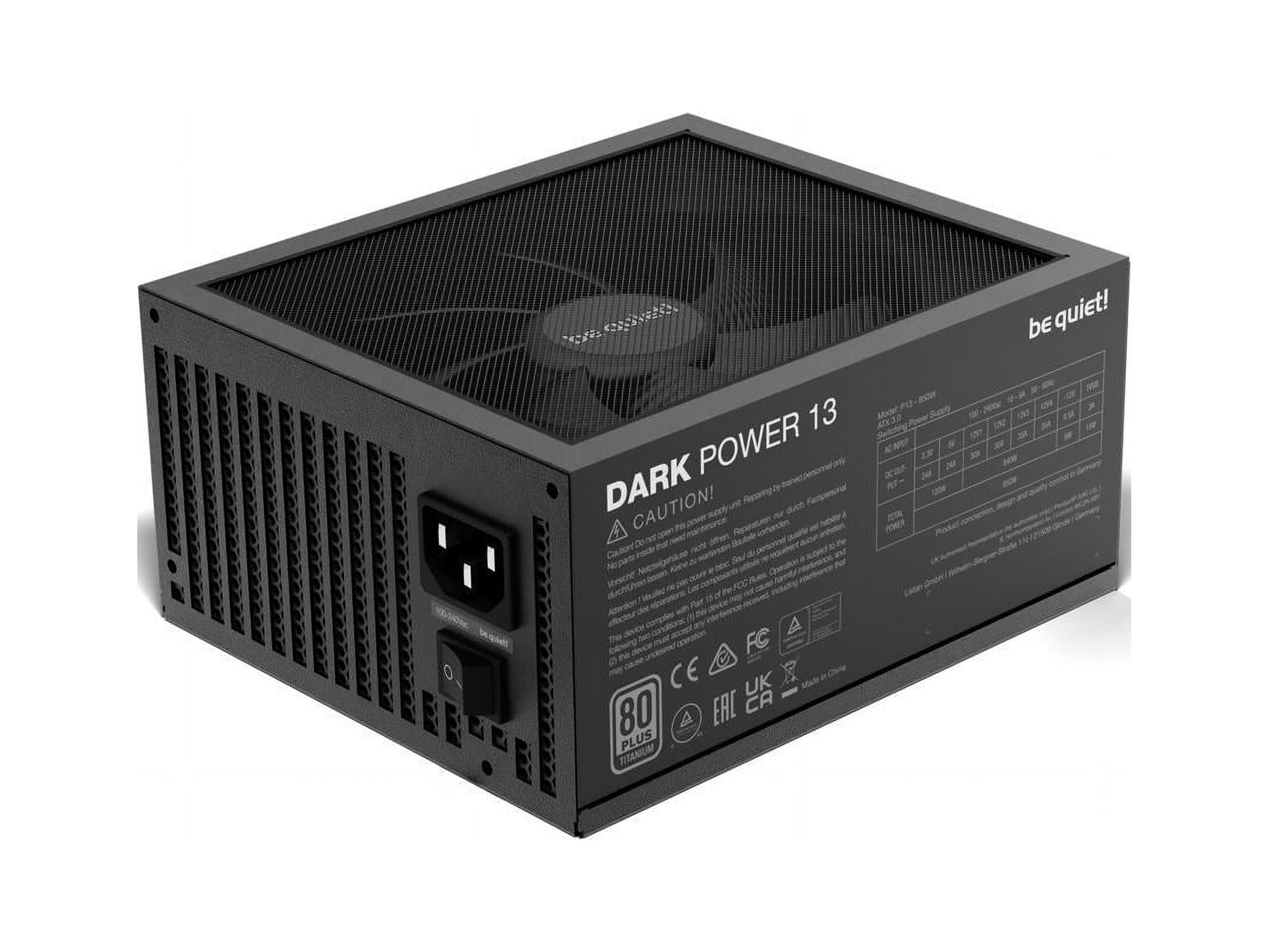 be quiet! Dark Power 13 850W ATX 3.0 Power Supply | 80 PLUS Titanium Efficiency | PCIe 5.0 | Full Digital Control | Fully Modular | 10 Year Warranty