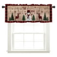 thumbnail image 5 of Goory Christmas Kitchen Valance Rod Pocket Cafe Tier Slot Top Bathroom Scarf Xmas Short Window Curtain Thermal Insulated Half Window Drapes Style-E 2pc-Tier Curtain: W:27.5''x H:36'', 5 of 6