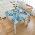 thumbnail image 2 of HAOXIT Summer Blue Coral Tablecloth Sea Ocean Table Cloths Indoor Outdoor Botanical Table Waterproof Table Cover for Kitchen Dining Party Wedding Holiday White, 2 of 7
